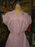 Vintage 50s Fit and Flare Lilac Purple Shirt Dress