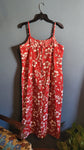 Vintage Y2K Red and White Hibiscus Dress