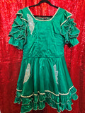 Vintage 80s Green Butterfly Square Dancing Dress