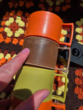Vintage set of 4 tupperwear cups in Orange and Green