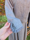 Vintage 80s does 40s Gray Harringbone jacket skirt set