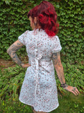 Vintage 60s White with Red Roses Mini Dress