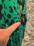 Gently Used Collectif Kelly Green Leopard Cardigan