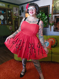 Gently Used Oblong Box Red Devil Pitchfork Dress