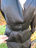 Vintage 40s Black Satin Blazer Jacket