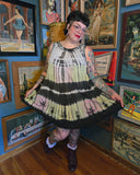 Vintage 90s Black Rainbow Tie Dye Hippie Dress