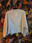 XL Vintage 70s Pastel Blue Peasant Top