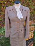 Vintage 1940s Brown Travel Suit Jacket and Skirt