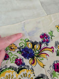 Vintage 30s blue purple yellow floral rayon scarf