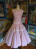 Vintage 50's Claudia Young Pink Polka Dot Dress