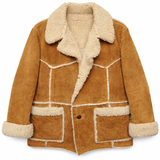 Vintage 70's Suede Leather Sherpa Wool Lined Jacket