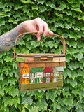Vintage 60s Quad Cities Hand Painted Basket Purse