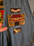 Vintage 90 Denim Noah's Arch Themed Jumper Dress