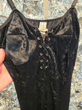 Gently Used Super Low Fat Black Velvet Dress
