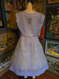 Vintage 50s sheer blue dress & shawl set w/ Rhinestones