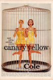 Vintage 60s Cole of California Yellow Gingham Swimsuit