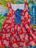 Vintage red gingham kids dress