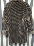 Vintage 1980s I Magnin Faux Fur Striped Coat