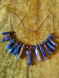Unforgiven Blue Oxidized stone Tiki Necklace