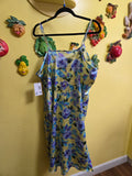 Vintage 90s Yellow Purple Floral Slip