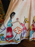 Vintage 50s Mexican Souvenir Circle Wrap Skirt