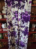 Vintage 60s Tropical Purple and White Dress