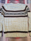 Vintage 70's Tan & Brown Snowflake Sweater