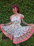Vintage 70s pink square dancing