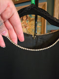 Vintage 70s Black formal dress with Rhinestones