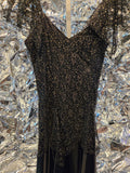 Vintage Black and Gold Tattered Dress