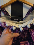 Handmade Purple and Whit Bark Cloth Three Piece Set