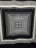 Vintage 70s Set of 4 Black and White Geometric Curtains