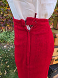 Vintage 60 Persian Wool Collar Red Jacket Skirt Set