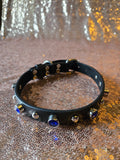 Raised by Movies Tank Girl Blue Stone leather choker