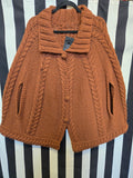 Vintage 60's Brown Hand Knit Shawl Cape