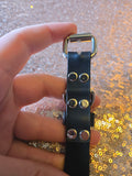 Raised by Movies Tank Girl Blue Stone leather choker