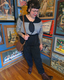 Vintage 80s Black & White Houndstooth Jumpsuit