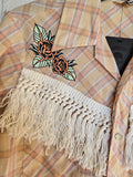 Unforgiven Upcycled Rose Western with White Fringe