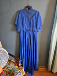 Vintage Royal Blue Lace Collar Dress