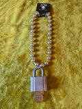 Unforgiven Bondage Lock Silver Ball Chain Necklace