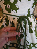 Vintage 50s green and white clover and ladybug dress