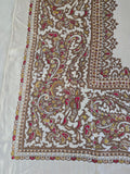 Vintage 60s white brown and red paisley silk scarf