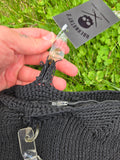 Vintage 40's Black Knit Bag Twisted Lucite Handle