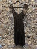 Vintage Black and Gold Tattered Dress