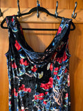 Gently Used Unique Vintage Floral & Butterfly Velvet Maxi