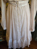 Vintage 70s Gunne Sax White & Pink Floral Dress