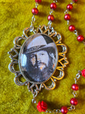 Abernathy's The Ride Red Rosary Pearl Necklace