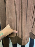 Vintage Brown Suede Jacket with Acrylic Knit