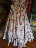 Vintage 40s white pink & Blue floral maxi dress