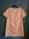 Vintage 60s pink and orange abstract print dress